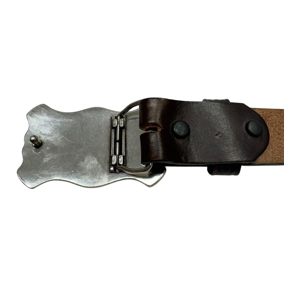 Tony Lama Kids LITTLE TEXAS Tooled Leather Western Belt USA Size 28 Top Grain - Picture 6 of 11